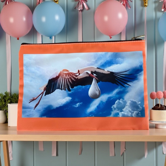 Cosmetic Bag Stork Design Diabetic Kit Bag Dog Walker Bag (NWOT) - Picture 7 of 7